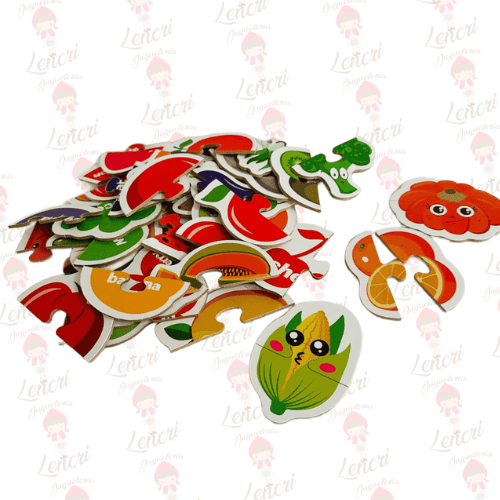 6 Rompecabezas frutas y verduras - Imagen 1