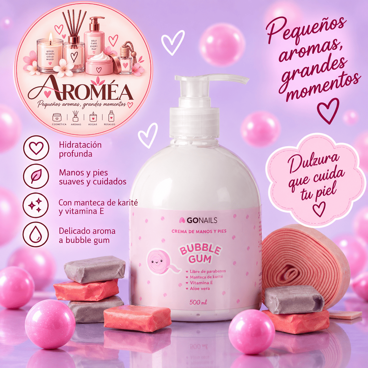 2 Crema de manos y pies - Bubble Gum (500 ml) - Imagen 1