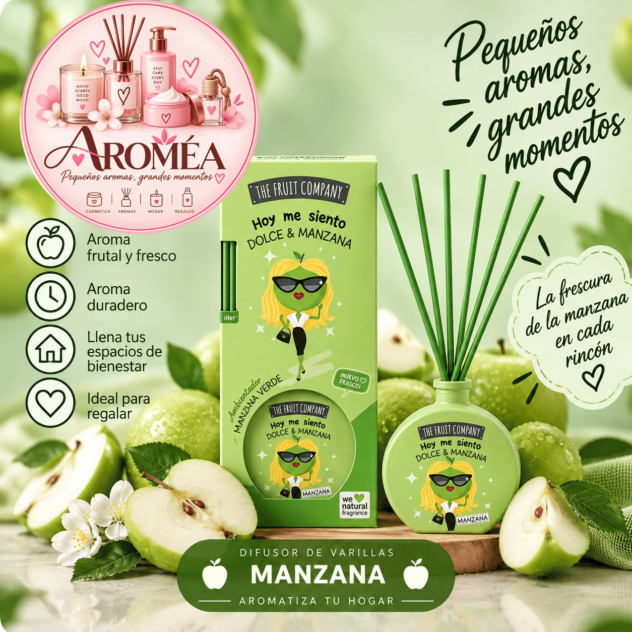 23 Difusor de Varillas - Manzana (40 ml) - Imagen 1
