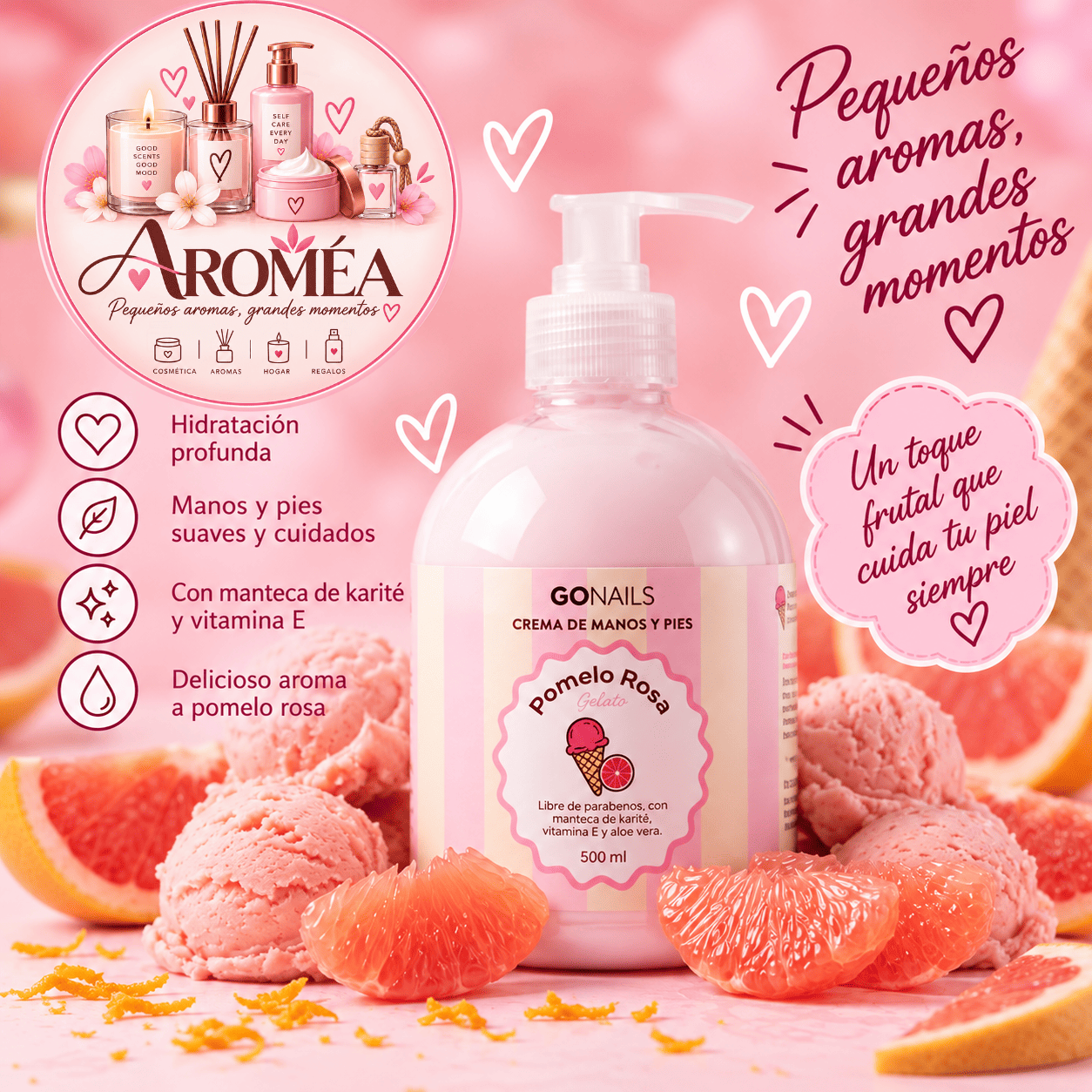 9 Crema de manos y pies - Pomelo rosa (500 ml) - Imagen 1