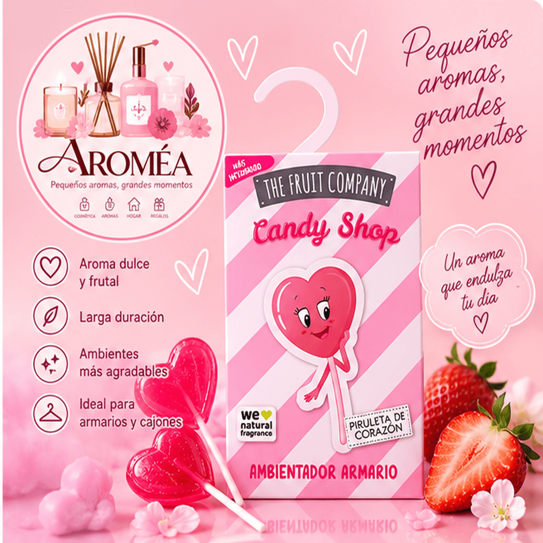 Ambientador Armario Piruleta de Corazón Candy Ambientador de armario - Paleta de corazón - Imagen 1
