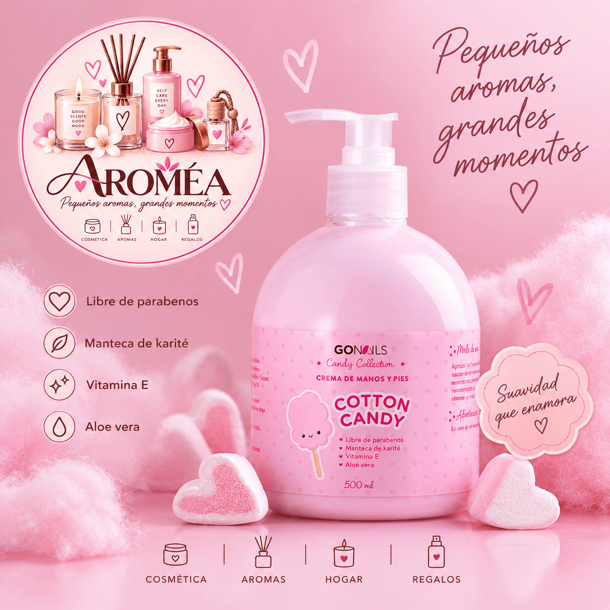 Crema de Manos y Pies - Cotton Candy 500 ml Crema de manos y pies - Cotton Candy (500 ml) - Imagen 1